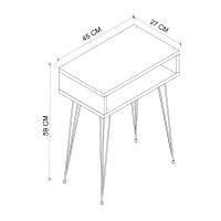 Κομοδίνο Scott Megapap χρώμα sapphire oak 40x30x60εκ.