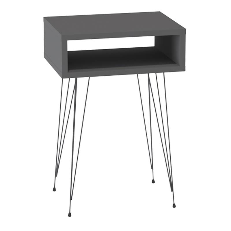 Κομοδίνο Scott Megapap χρώμα ανθρακί 40x30x60εκ.