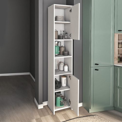 Ντουλάπι κουζίνας - μπάνιου Hobbes Megapap χρώμα λευκό 35x30x182,3εκ.