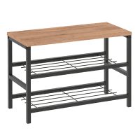 Παπουτσοθήκη Dalia Megapap 6 ζευγών μεταλλική - μελαμίνης χρώμα μαύρο - pine oak 65x30x45εκ.