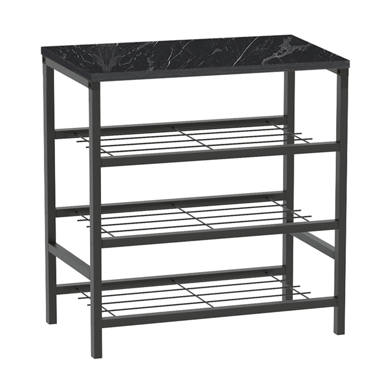 GP041-00602-2 Παπουτσοθήκη Dalia Megapap 9 ζευγών μεταλλική - μελαμίνης χρώμα μαύρο εφέ μαρμάρου 65x30x67εκ.