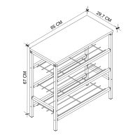 GP041-00602-3 Παπουτσοθήκη Dalia Megapap 9 ζευγών μεταλλική - μελαμίνης χρώμα μαύρο εφέ μαρμάρου 65x30x67εκ.