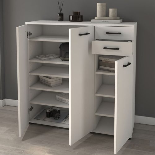 Παπουτσοθήκη - ντουλάπι Polly Megapap χρώμα λευκό 108x35x108εκ.