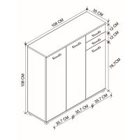 GP041-00643-5 Παπουτσοθήκη - ντουλάπι Polly Megapap χρώμα pine oak 108x35x108εκ.