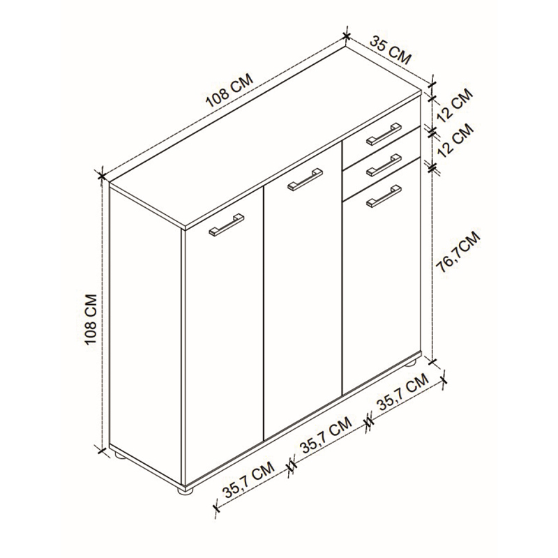 GP041-00643-5 Παπουτσοθήκη - ντουλάπι Polly Megapap χρώμα pine oak 108x35x108εκ.