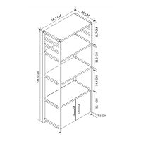 Έπιπλο κουζίνας Agero Megapap μεταλλικό - μελαμίνης χρώμα ανθρακί 56,1x30x138,3εκ.