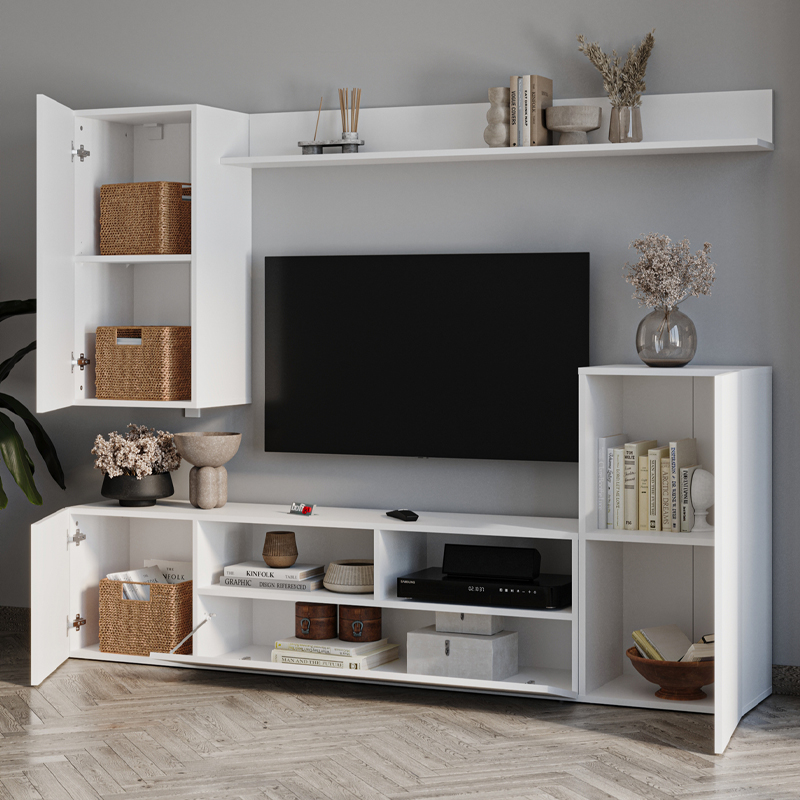 GP041-00811-1 Σύνθεση τηλεόρασης Rodos Megapap χρώμα λευκό 210,2x36x90,4εκ.