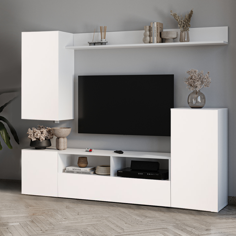 GP041-00811-2 Σύνθεση τηλεόρασης Rodos Megapap χρώμα λευκό 210,2x36x90,4εκ.