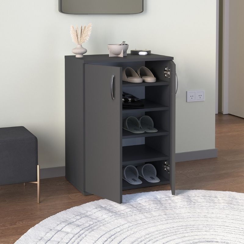 GP041-00844-2 Παπουτσοθήκη - Ντουλάπι Manolo Megapap χρώμα ανθρακί 60x38x81,4εκ.