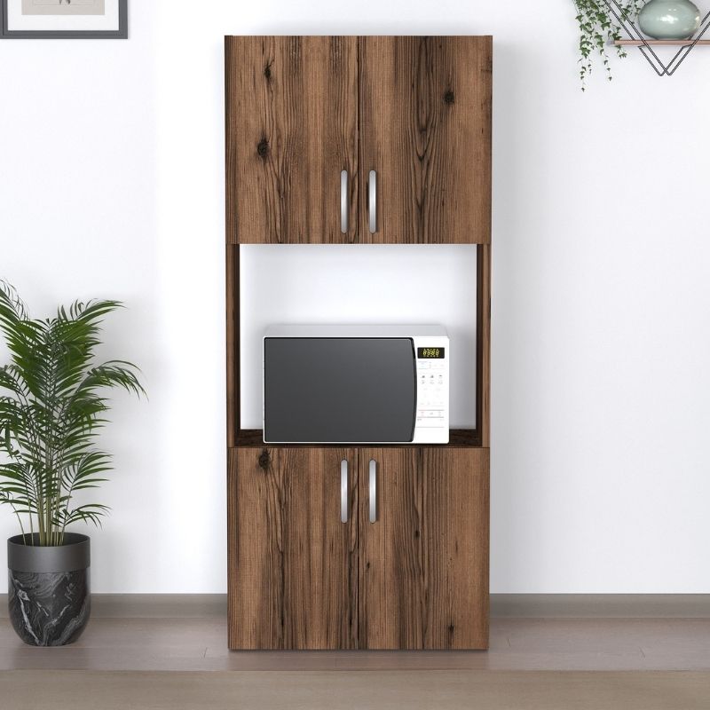 GP041-00862-2 Ντουλάπα κουζίνας Armado Megapap χρώμα καπνιστή καρυδιά 60x32x140εκ.