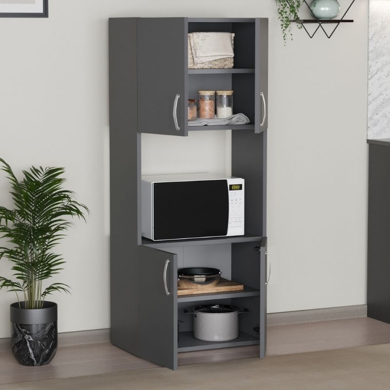 GP041-00864-1 Ντουλάπα κουζίνας Armado Megapap χρώμα ανθρακί 60x32x140εκ.