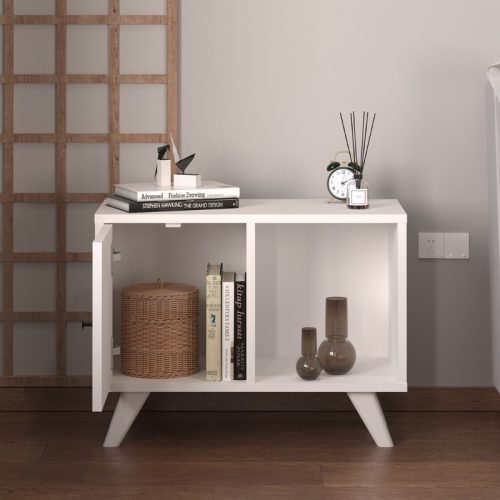 GP041-00911-1 Κομοδίνο Rico Megapap χρώμα λευκό 65,2x30x49εκ.