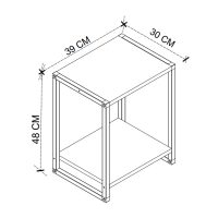 Κομοδίνο Gina Megapap χρώμα ανθρακί - μαύρο 39x30x48εκ.