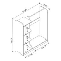 Έπιπλο εισόδου Rozesme Megapap χρώμα λευκό 120x40x135εκ.