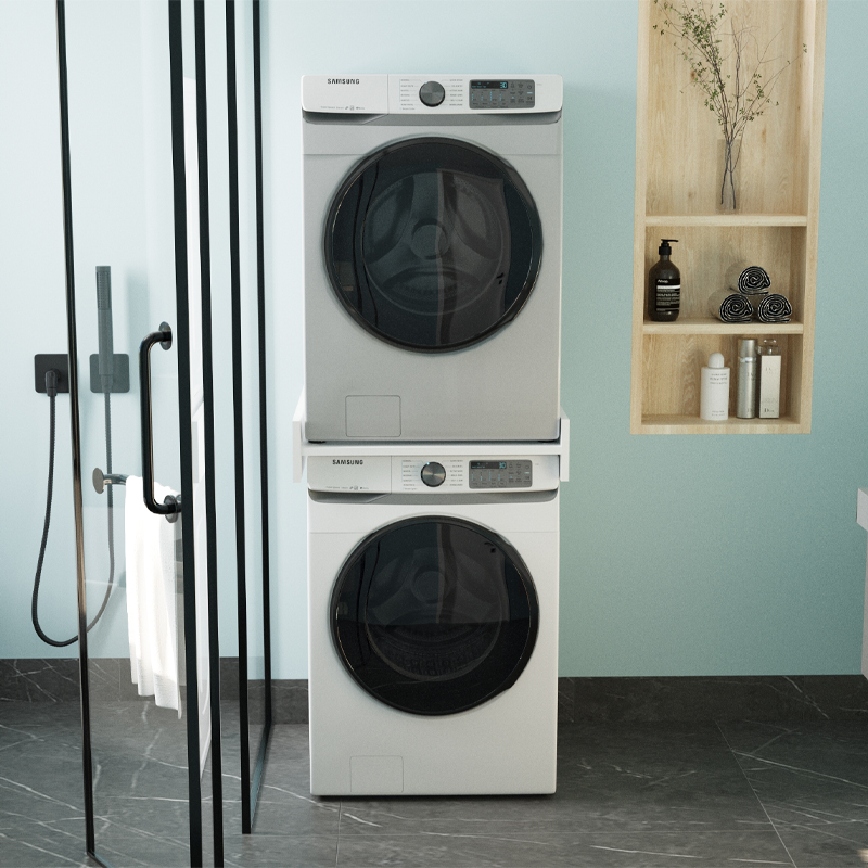 Βάση στήριξης πλυντηρίου - στεγνωτηρίου Sunta Megapap χρώμα λευκό 65,8x61,9x15εκ.