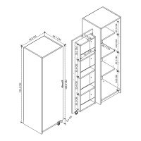 GP041-01131-4 Ντουλάπι κουζίνας - μπάνιου Altay Megapap χρώμα λευκό 48,9x44,1x155,5εκ.