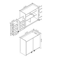GP041-01141-5 Ντουλάπι κουζίνας - μπάνιου Altay I Megapap χρώμα λευκό 97,8x44,1x91,5εκ.