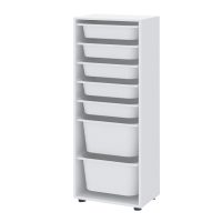 Συρταριέρα κουζίνας - μπάνιου Kayra Megapap με 7 συρτάρια χρώμα λευκό 45,4x30x125εκ.