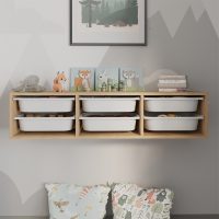 Συρταριέρα επιτοίχια Pavia Megapap με 6 συρτάρια χρώμα sapphire oak 132x31x30,7εκ.