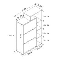 Παπουτσοθήκη Lego Megapap χρώμα pine oak 90x32x143εκ.