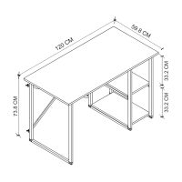 Γραφείο εργασίας Odeon Megapap χρώμα rustic καρυδί 120x59,8x73,8εκ.
