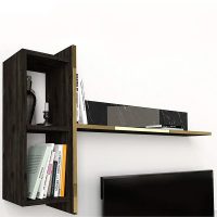 GP042-00011-3 Σύνθεση τηλεόρασης Veyron Megapap χρώμα μαύρο rebab - μαύρο εφέ μαρμάρου 180x33x45εκ.