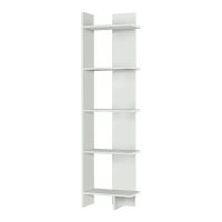 Βιβλιοθήκη Perla Megapap χρώμα λευκό 48x22x170εκ.