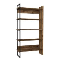 Βιβλιοθήκη Cecilia Megapap χρώμα καπνιστή καρυδιά 91,8x34,8x180εκ.