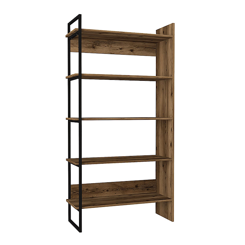 Βιβλιοθήκη Cecilia Megapap χρώμα καπνιστή καρυδιά 91,8x34,8x180εκ.