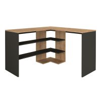 Γραφείο εργασίας Stylo Megapap χρώμα sapphire oak -  ανθρακί 120x120x73,8εκ.