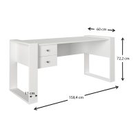 Γραφείο εργασίας Fernando Megapap χρώμα λευκό 158,4x60x72,2εκ.