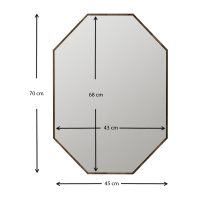 Καθρέπτης τοίχου Ursula Μegapap χρώμα καρυδί 45x2x70εκ.