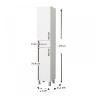 GP042-01462-7 Ντουλάπι κουζίνας - μπάνιου Selina Megapap χρώμα ανθρακί 35x31x179εκ.