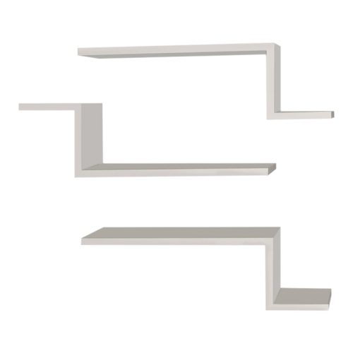 Ραφιέρα τοίχου Lowa Megapap 3 τεμαχίων χρώμα λευκό 57,7x14,5x18εκ.