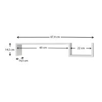 Ραφιέρα τοίχου Happy Megapap χρώμα λευκό 87,4x14,5x14,5εκ.