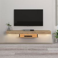 Έπιπλο τηλεόρασης επιτοίχιο Albares Megapap με LED χρώμα sapphire oak 150x29,6x22εκ.