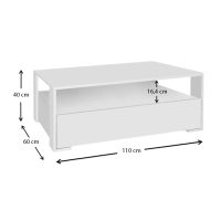 Τραπεζάκι σαλονιού Balina Megapap χρώμα λευκό 110x60x40εκ.