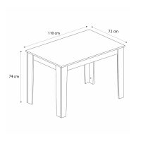 Τραπέζι Darlen Megapap χρώμα ανθρακί - sapphire oak 110x72x74εκ.