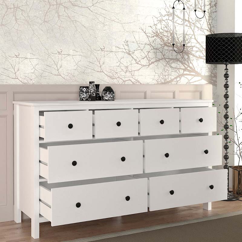 Συρταριέρα - Μπουφές Sabina Megapap χρώμα λευκό 160x50x96εκ.