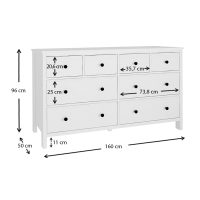 Συρταριέρα - Μπουφές Sabina Megapap χρώμα λευκό 160x50x96εκ.
