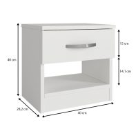 Κομοδίνο Lube Megapap χρώμα λευκό 40x28,2x40εκ.