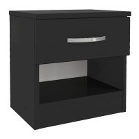 Κομοδίνο Lube Megapap χρώμα μαύρο 40x28,2x40εκ.