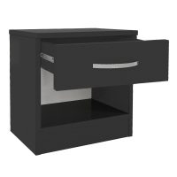 Κομοδίνο Lube Megapap χρώμα μαύρο 40x28,2x40εκ.