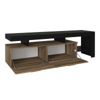 Έπιπλο τηλεόρασης Acnes Megapap χρώμα μαύρο - καρυδί 160x40x53εκ.