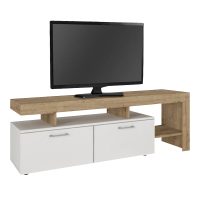 Έπιπλο τηλεόρασης Acnes Megapap χρώμα λευκό - sapphire oak 160x40x53εκ.