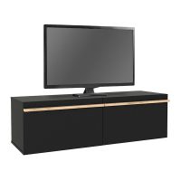 Έπιπλο τηλεόρασης επιτοίχιο Morel Megapap με LED χρώμα μαύρο 140x41,8x40εκ.