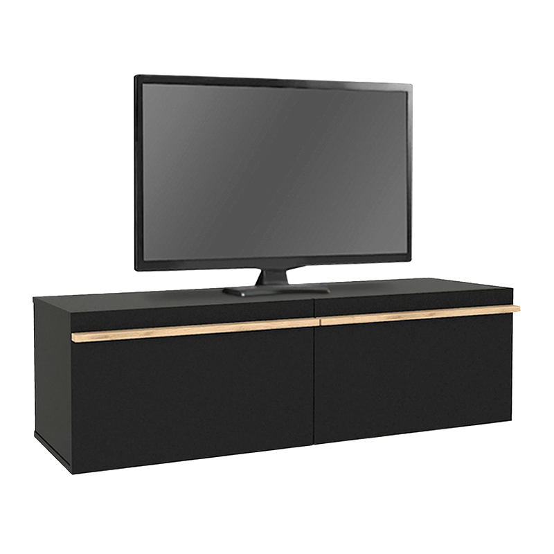 Έπιπλο τηλεόρασης επιτοίχιο Morel Megapap με LED χρώμα μαύρο 140x41,8x40εκ.