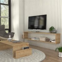 Έπιπλο τηλεόρασης επιτοίχιο Regnar Megapap χρώμα sapphire oak 168,6x25x31,8εκ.