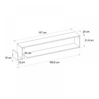 Έπιπλο τηλεόρασης επιτοίχιο Regnar Megapap χρώμα sapphire oak 168,6x25x31,8εκ.