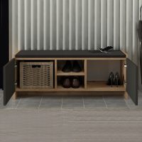 Παπουτσοθήκη Verly Megapap χρώμα sapphire oak - ανθρακί 110x33,2x43εκ.